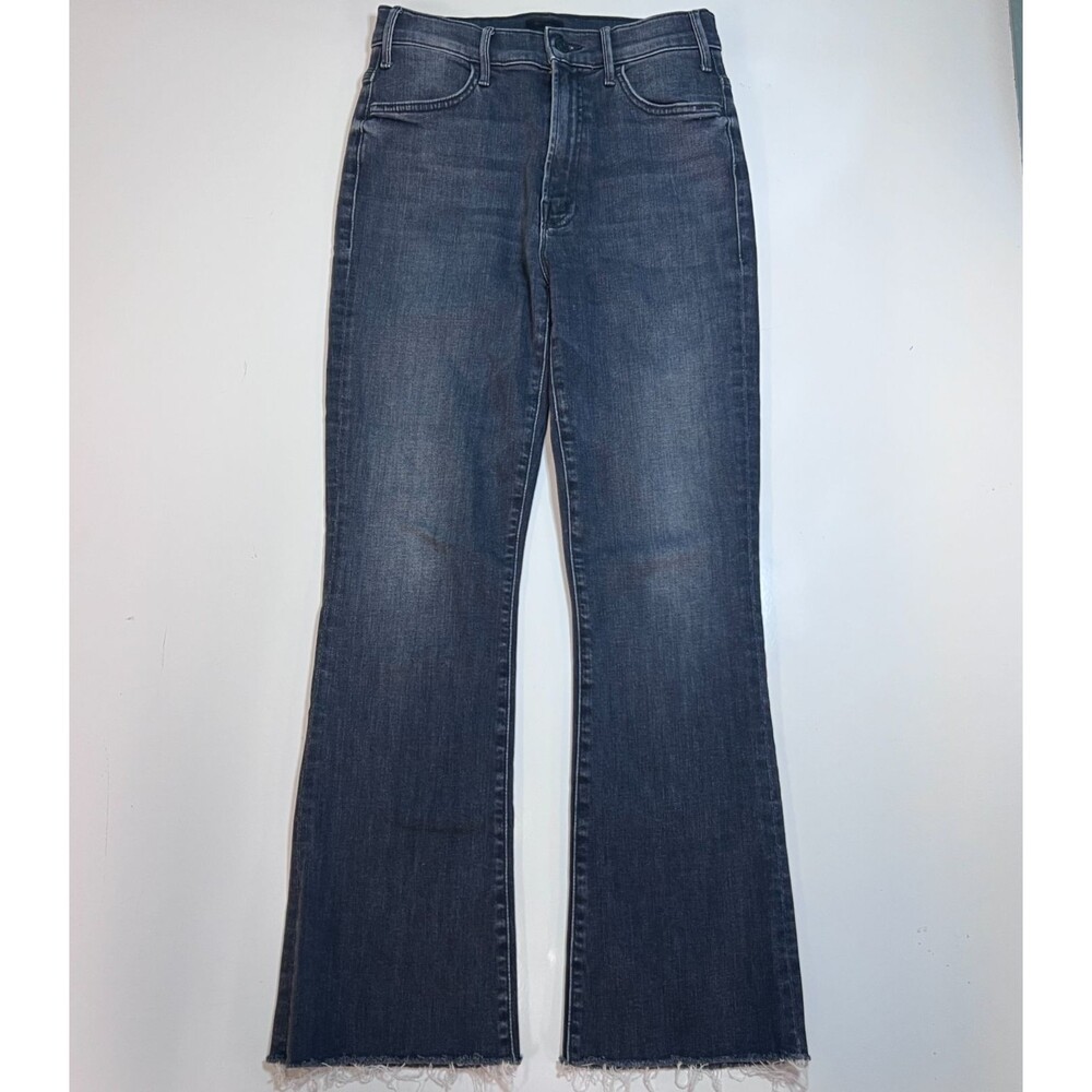 Mother The Hustler Ankle Fray Jeans Womens 27 Gray High Rise Encounter At Night